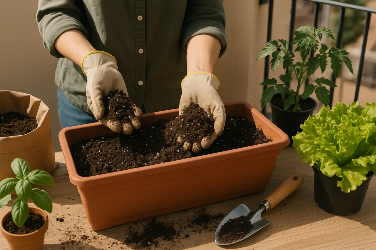 Terra perfetta per orto sul terrazzo: la miscela che evita muffe e problemi alle radici