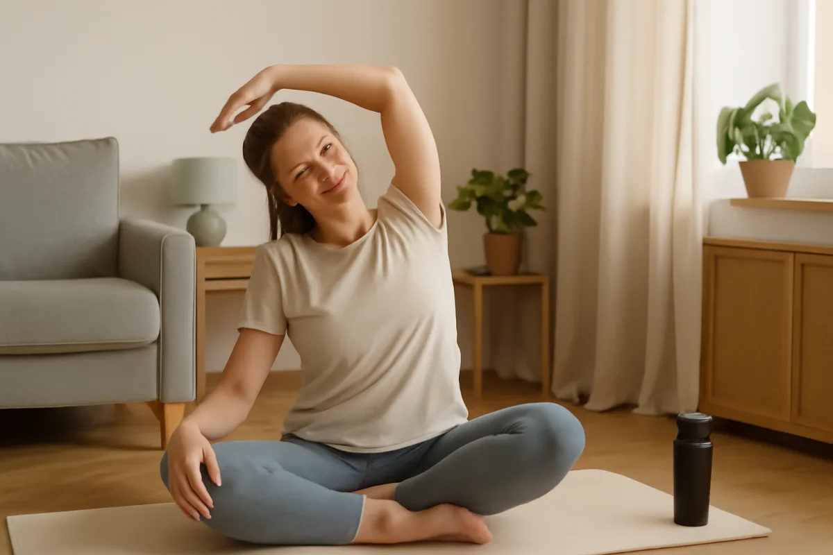 Stretching mattutino a casa: i movimenti che attivano il corpo in pochi minuti